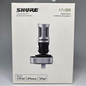 Shure MV88 Digital Stereo Condenser Microphone for iPhone iPad iPod NEW SEALED